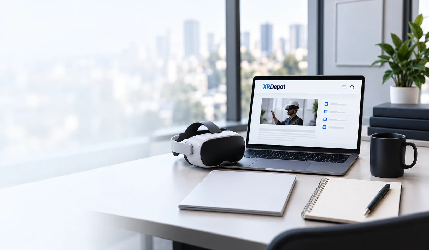 XR devices and equipment at a specialist’s desk